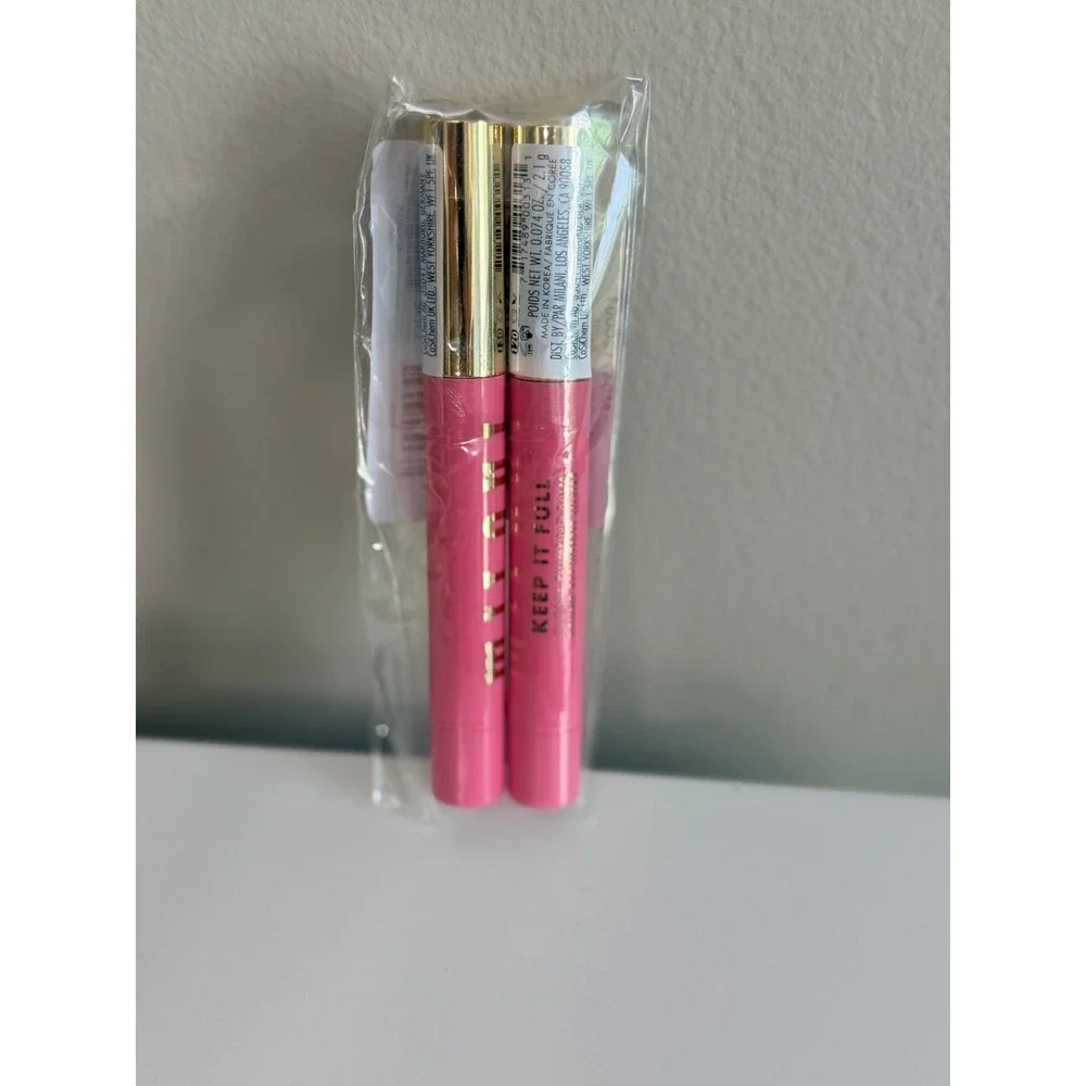 Milani Keep It Full Glossy Plumping Balm Womens 2pk #120 Ribbon Pink NEW NWT